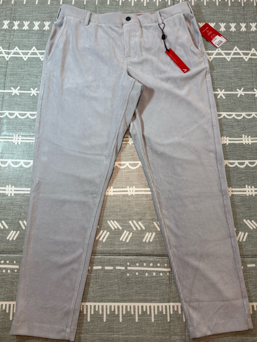 Redvanly Collins Corduroy Pull-On Pants in Micro/Gray